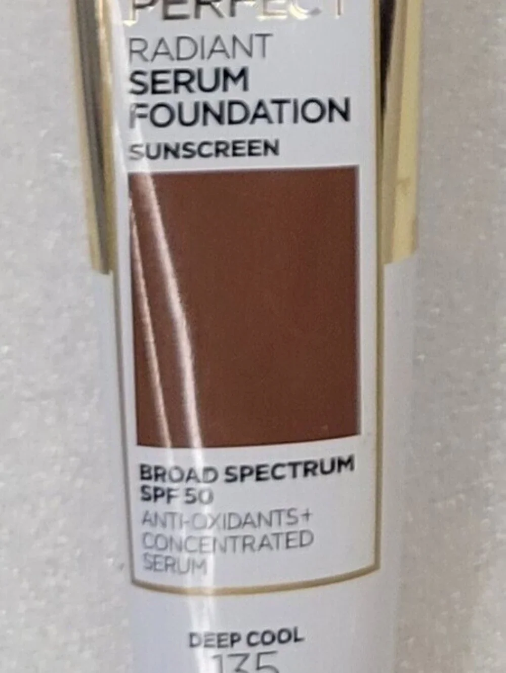 L'OREAL AGE PERFECT RADIANT SERUM FOUNDATION SPF 50 SUNSCREEN 135 DEEP COOL